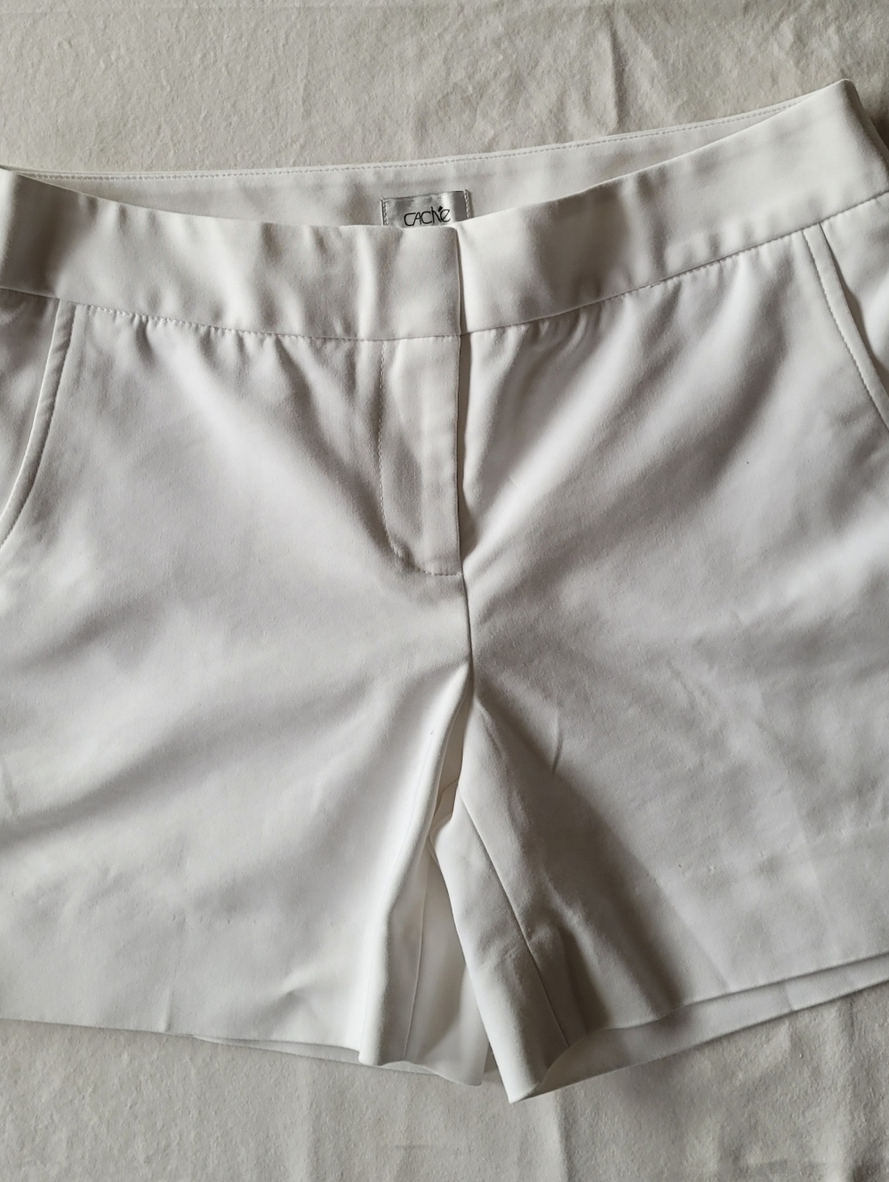 CAche Womens White High-Waist Tailored Shorts Size 4